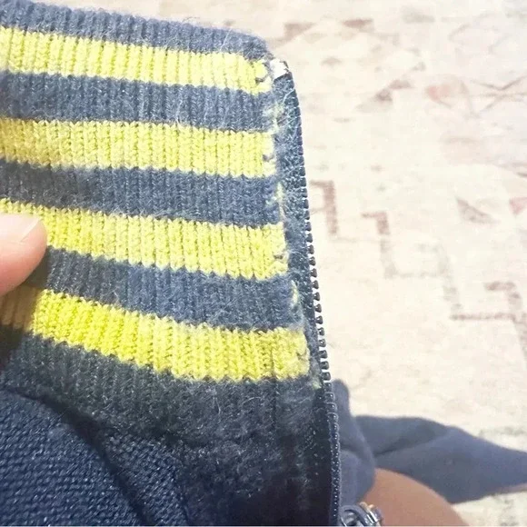 J McLaughlin Men's Navy Blue 1/4 Zip Mock Neck Cotton Pullover TATE Sweater XL - Picture 14 of 14